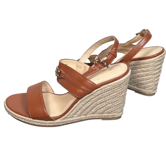 Liz Claiborne Women's Brown Slingback Espadrille Wedge Sandals Size 8M LCAMARO - Picture 3 of 11